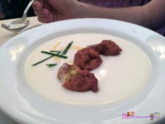 Oyster brie soup at the Hollywood Brown Derby during our tour